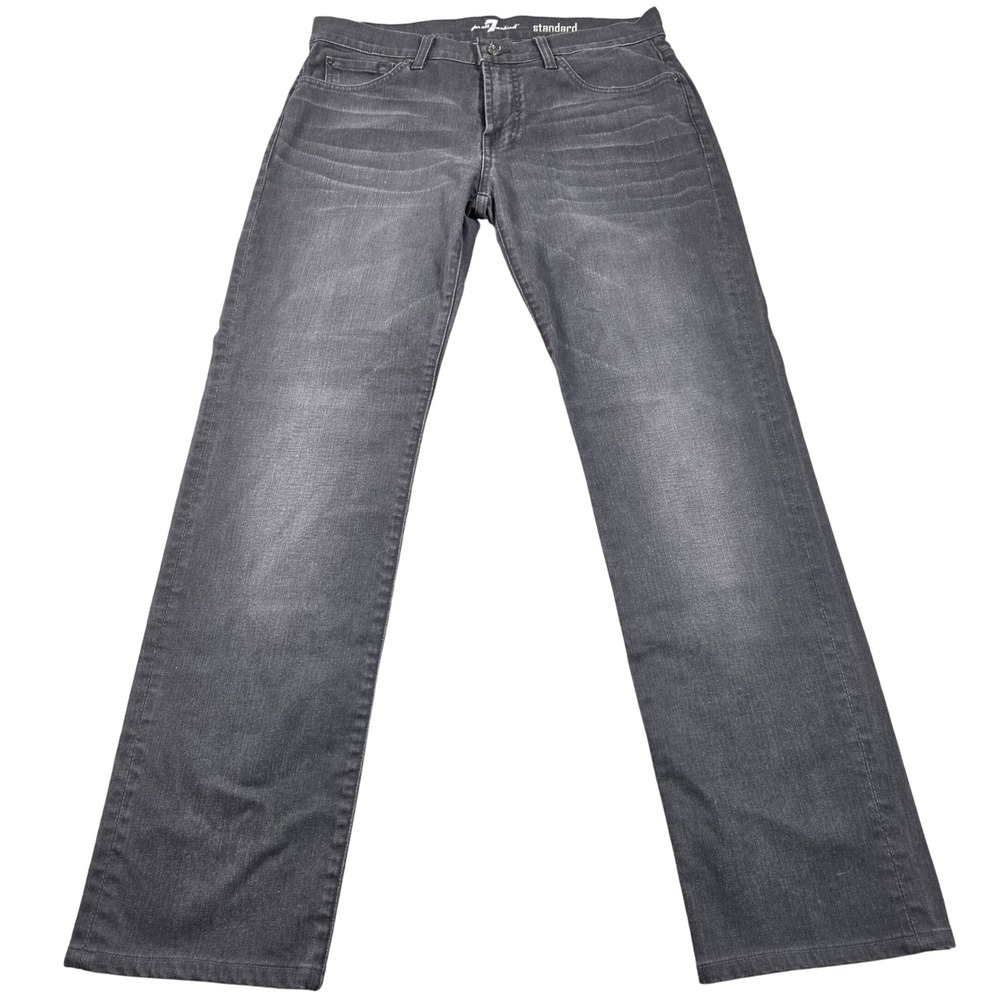 7 For All Mankind Standard Straight Leg Jeans Mens 33 Charcoal Gray Denim